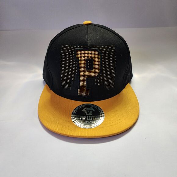 Top Level Baseball Cap Pittsburgh Black And Yellow Snapback Flat Brim - Picture 1 of 7